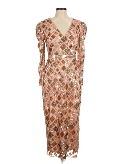 Pre-owned Mac Duggal Cocktail Dress In Brown