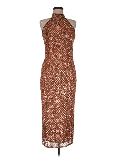 Pre-owned Mac Duggal Cocktail Dress In Brown