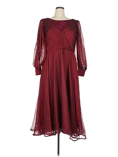 Pre-owned Mac Duggal Cocktail Dress In Burgundy