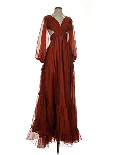 Pre-owned Mac Duggal Cocktail Dress In Burgundy