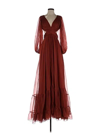 Pre-owned Mac Duggal Cocktail Dress In Burgundy