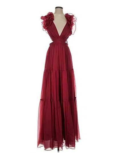 Pre-owned Mac Duggal Cocktail Dress In Burgundy
