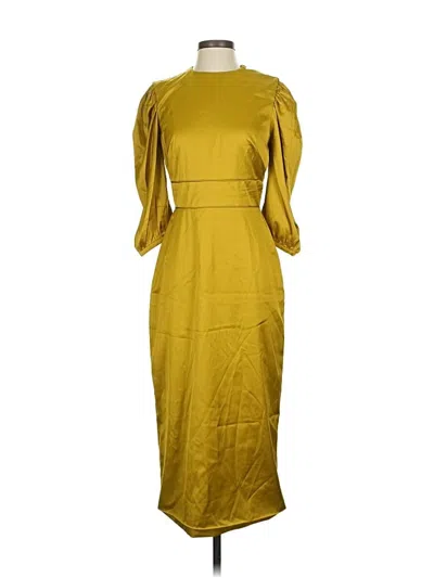 Pre-owned Mac Duggal Cocktail Dress In Gold