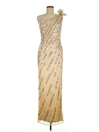 Pre-owned Mac Duggal Cocktail Dress In Gold