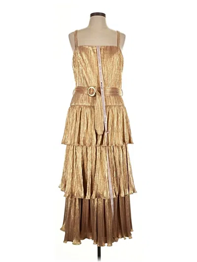 Pre-owned Mac Duggal Cocktail Dress In Gold