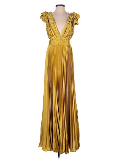 Pre-owned Mac Duggal Cocktail Dress In Gold