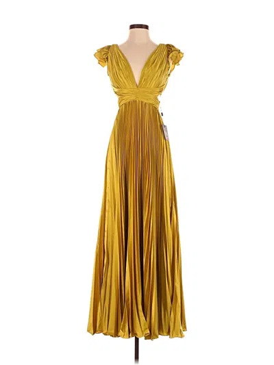 Pre-owned Mac Duggal Cocktail Dress In Gold