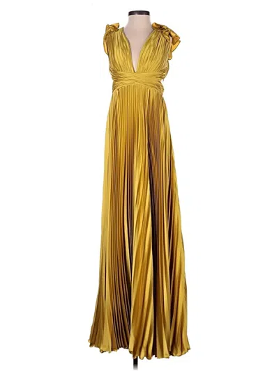 Pre-owned Mac Duggal Cocktail Dress In Gold