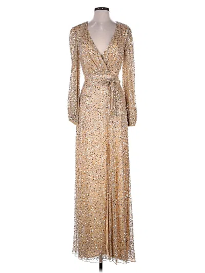 Pre-owned Mac Duggal Cocktail Dress In Gold