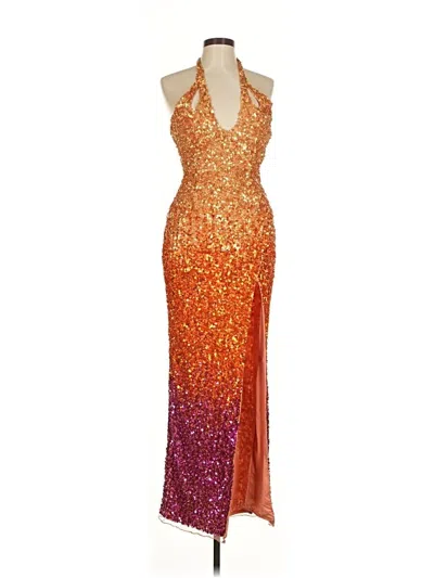 Pre-owned Mac Duggal Cocktail Dress In Orange