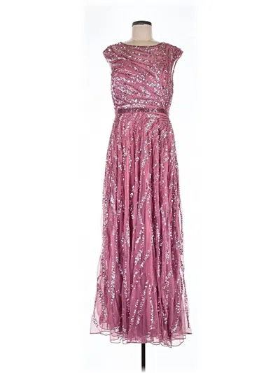 Mac Duggal Illusion Sequin-embellished A-line Gown In Pink