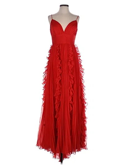 Pre-owned Mac Duggal Cocktail Dress In Red