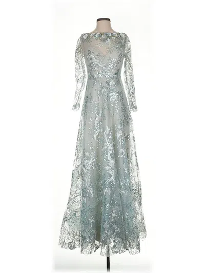 Pre-owned Mac Duggal Cocktail Dress In Silver