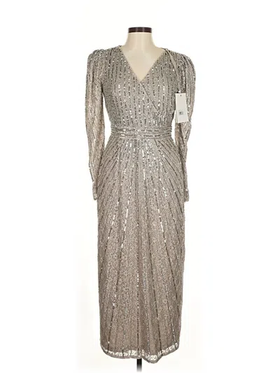 Pre-owned Mac Duggal Cocktail Dress In Silver