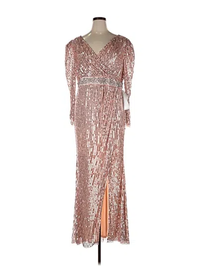 Pre-owned Mac Duggal Cocktail Dress In Silver