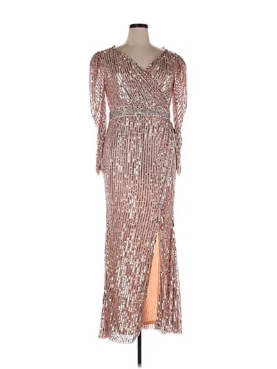 Pre-owned Mac Duggal Cocktail Dress In Silver