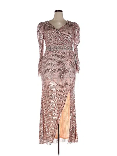 Pre-owned Mac Duggal Cocktail Dress In Silver