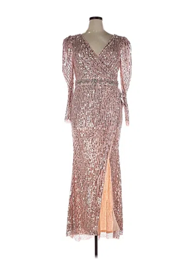 Pre-owned Mac Duggal Cocktail Dress In Silver
