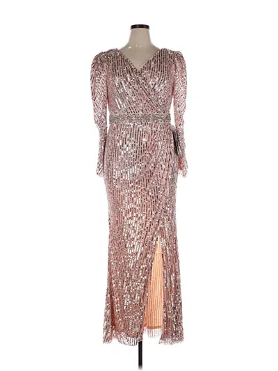 Pre-owned Mac Duggal Cocktail Dress In Silver