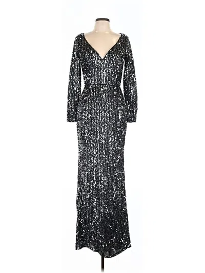 Pre-owned Mac Duggal Cocktail Dress In Silver