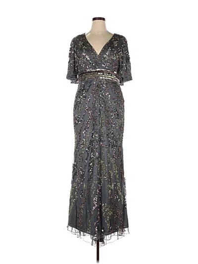 Pre-owned Mac Duggal Cocktail Dress In Silver