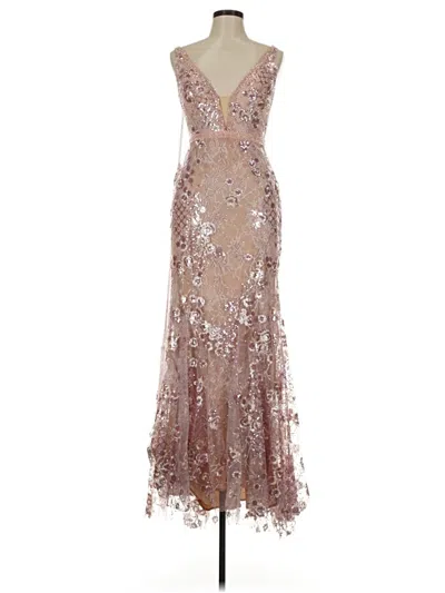 Pre-owned Mac Duggal Cocktail Dress In Silver