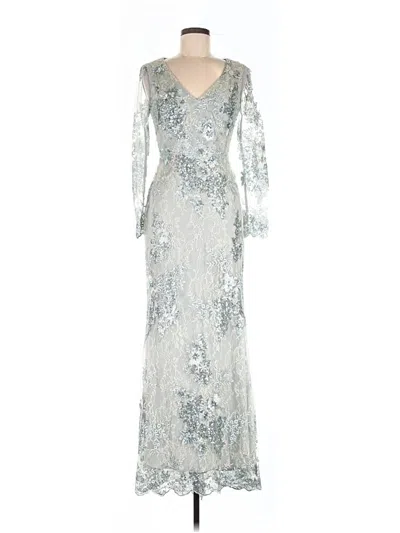Pre-owned Mac Duggal Cocktail Dress In Silver