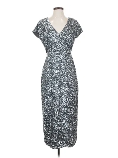 Pre-owned Mac Duggal Cocktail Dress In Silver