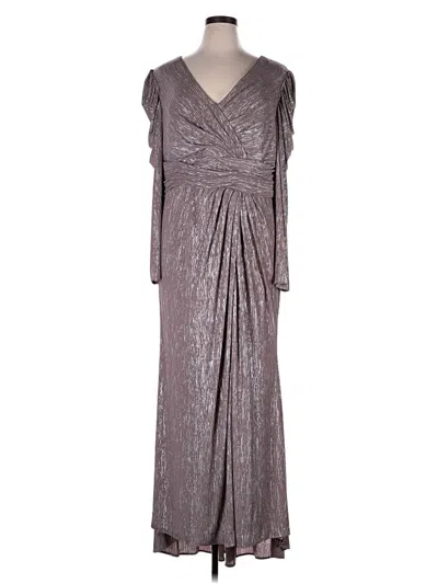 Pre-owned Mac Duggal Cocktail Dress In Silver