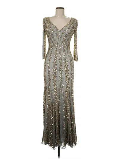 Pre-owned Mac Duggal Cocktail Dress In Silver