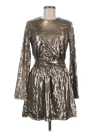 Pre-owned Mac Duggal Cocktail Dress In Silver