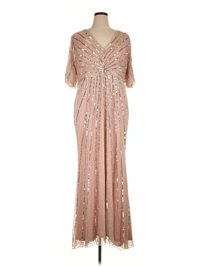Pre-owned Mac Duggal Cocktail Dress In Tan