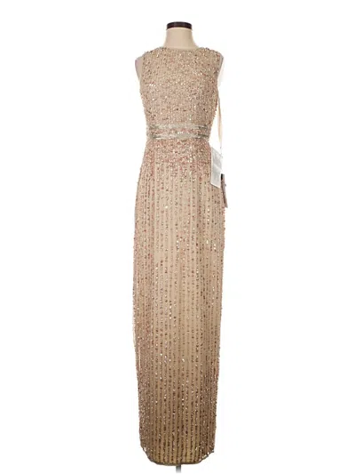 Pre-owned Mac Duggal Cocktail Dress In Tan