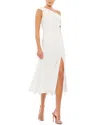 Mac Duggal Ruched Off-the-shoulder Midi Dress In White
