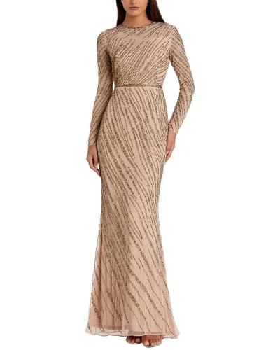 Mac Duggal Column Dress In Brown