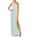 Mac Duggal One Shoulder Side Cut Embellished Gown