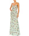 Mac Duggal Embellished Spaghetti Strap Lace Up Gown