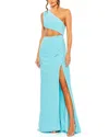 Mac Duggal Cut Out One Shoulder Ruched Back Gown