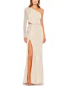 Mac Duggal Embellished One Sleeve Cut Out Gown