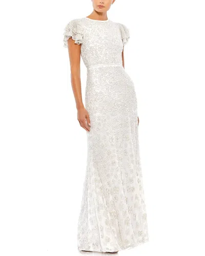 Mac Duggal Column Gown In White