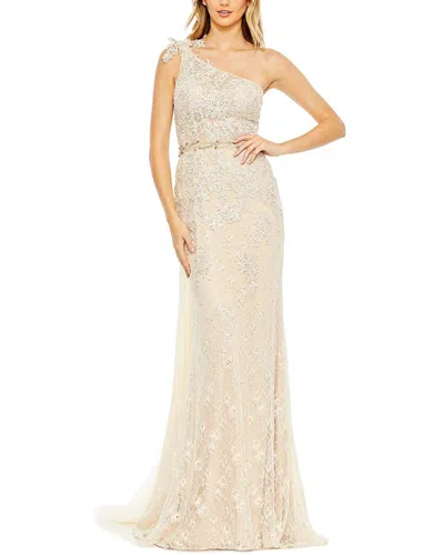 Mac Duggal Column Gown In Gray