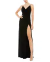 Mac Duggal Cowl Neck Halter Strap Low Back Gown