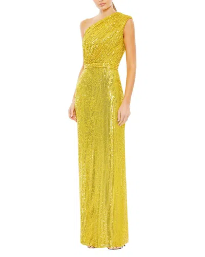 Mac Duggal Column Gown In Yellow