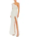 Mac Duggal Womens Embellished One Shoulder Evening Dress