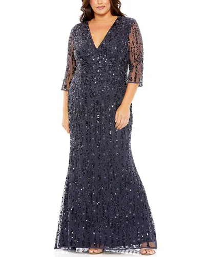 Mac Duggal Column Gown In Blue