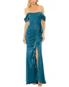 Mac Duggal Pleated Tiered Ruffled Strapless Gown