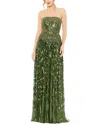 Mac Duggal Strapless Hand Embellished Beaded A Line Gown
