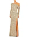 Mac Duggal Sequined One Shoulder Evening Gown