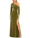 Mac Duggal One-shoulder Long Sleeve Jersey Gown
