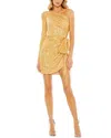 Mac Duggal Column Gown In Gold